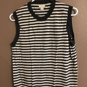 J.Crew size Large sweater vest tank striped gray